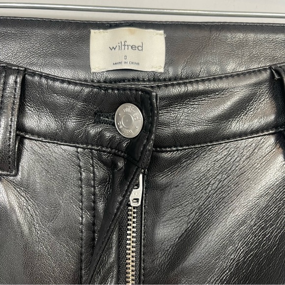 ARITZIA Wilfred The Melina Pant Black High Rise Straight Leg Faux Vegan Leather - Picture 7 of 16